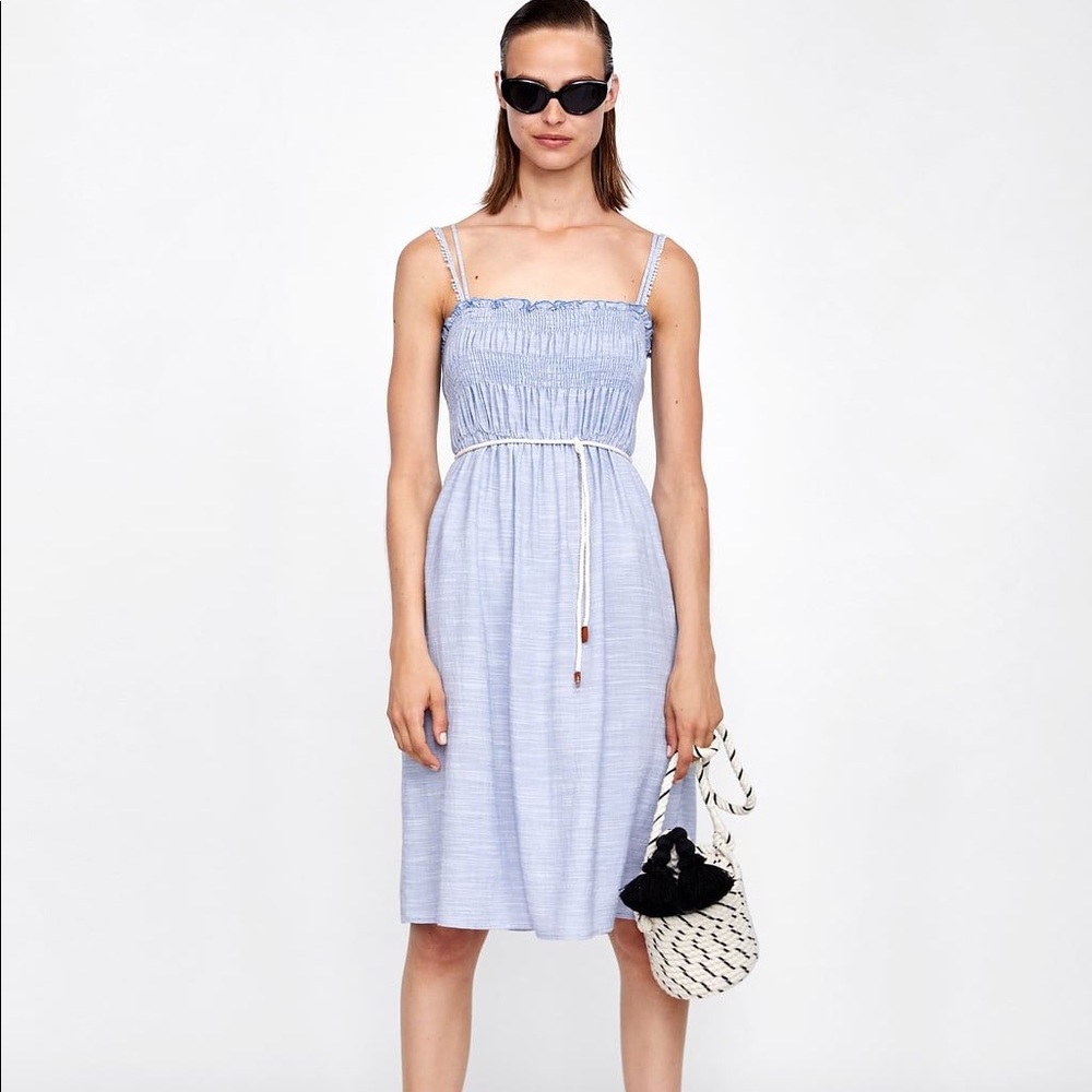 NWT Zara Dress with Smocking at Chest